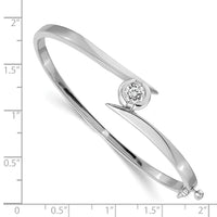 14k White Gold Hinged Bangle Bracelet Mounting-XB277