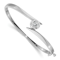14k White Gold Hinged Bangle Bracelet Mounting-XB277