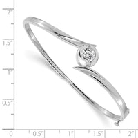 14k White Gold Hinged Bangle Bracelet Mounting-XB278