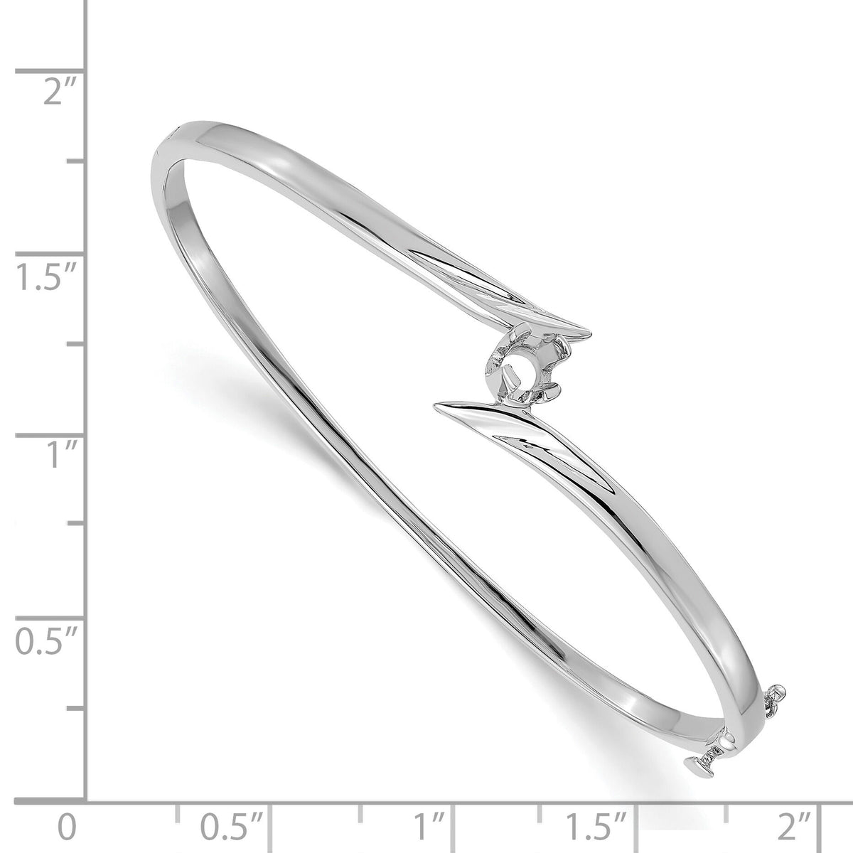 14k White Gold Hinged Bangle Bracelet Mounting-XB279