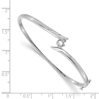14k White Gold Hinged Bangle Bracelet Mounting-XB279