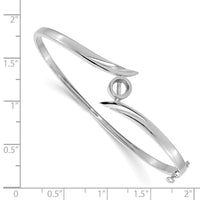 14k White Gold Hinged Bangle Bracelet Mounting-XB280
