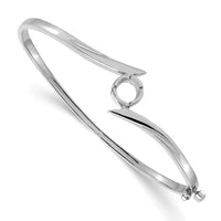 14k White Gold Hinged Bangle Bracelet Mounting-XB281