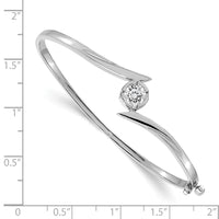 14k White Gold Hinged Bangle Bracelet Mounting-XB281