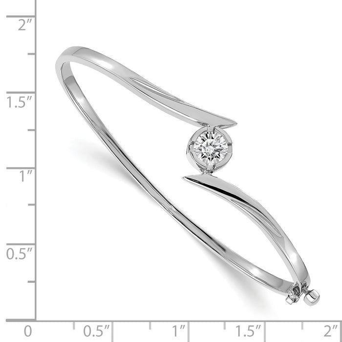 14k White Gold Hinged Bangle Bracelet Mounting-XB281