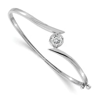 14k White Gold Hinged Bangle Bracelet Mounting-XB281