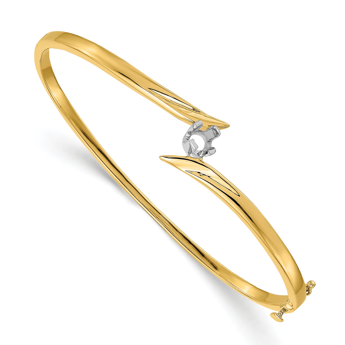 14k Two Tone Bangle Bracelet Mounting-XB282