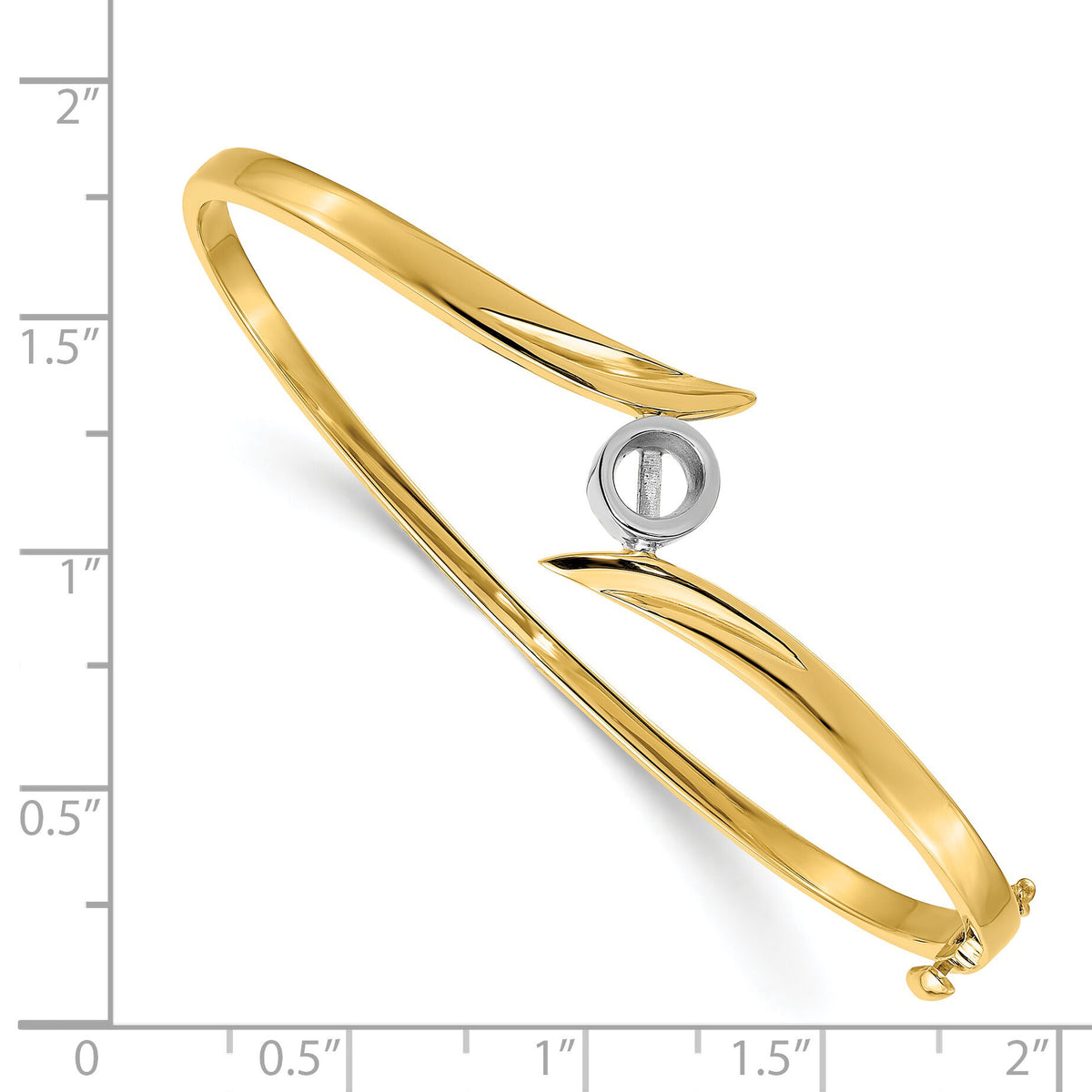 14k Two-tone Hinged Bangle Bracelet Mounting-XB283