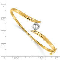 14k Two-tone Hinged Bangle Bracelet Mounting-XB283