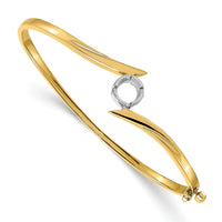 14k Two-tone Hinged Bangle Bracelet Mounting-XB284
