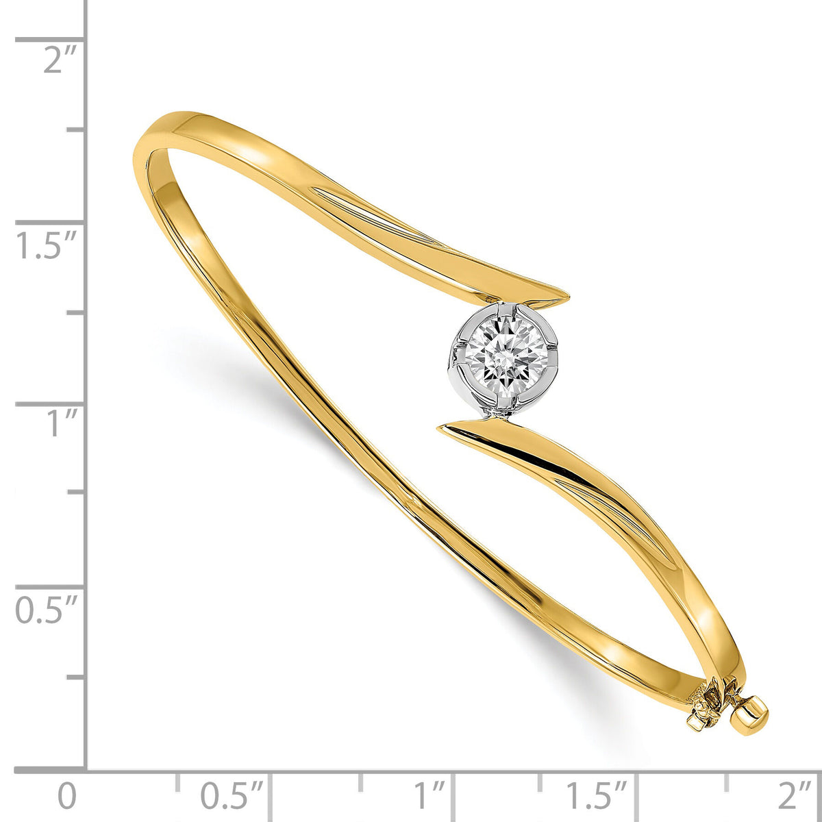 14k Two-tone Hinged Bangle Bracelet Mounting-XB284