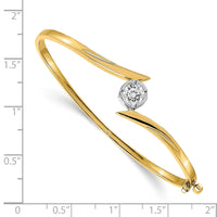 14k Two-tone Hinged Bangle Bracelet Mounting-XB284