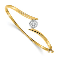 14k Two-tone Hinged Bangle Bracelet Mounting-XB284
