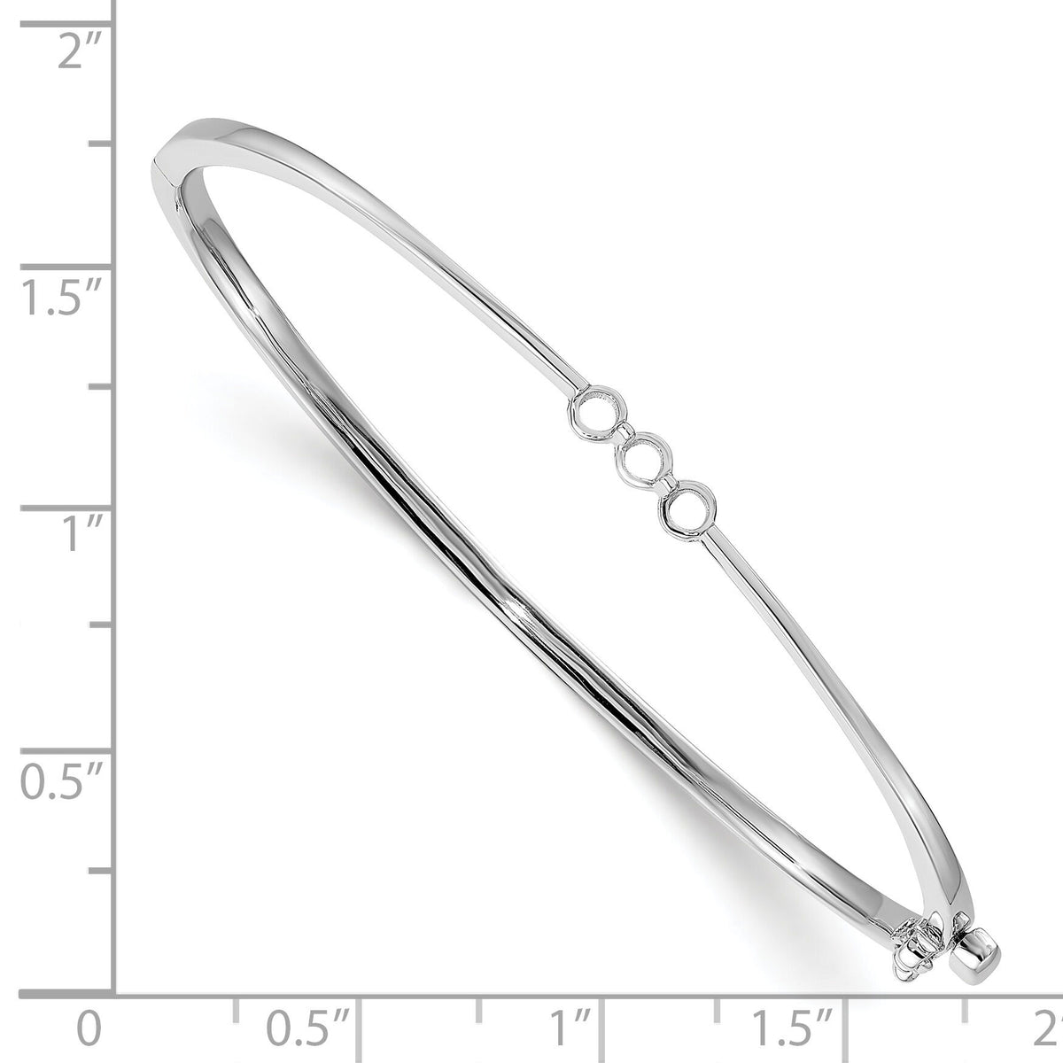 14k White Gold Hinged Bangle Bracelet Mounting-XB298