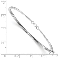 14k White Gold Hinged Bangle Bracelet Mounting-XB298