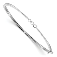 14k White Gold Hinged Bangle Bracelet Mounting-XB298