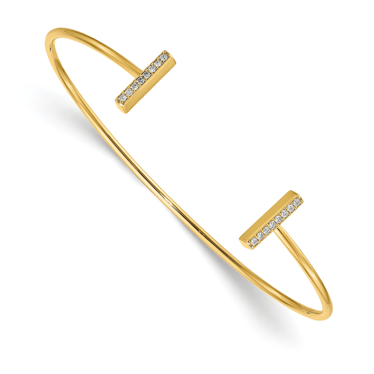 14k A Diamond Bar Bangle-XB313A