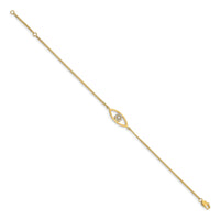 14k A Diamond Evil Eye 2 Strand w/ 1in Ext. Bracelet-XB320A