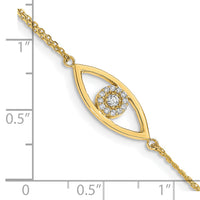 14k AA Diamond Evil Eye 2 Strand w/ 1in Ext.Bracelet-XB320AA