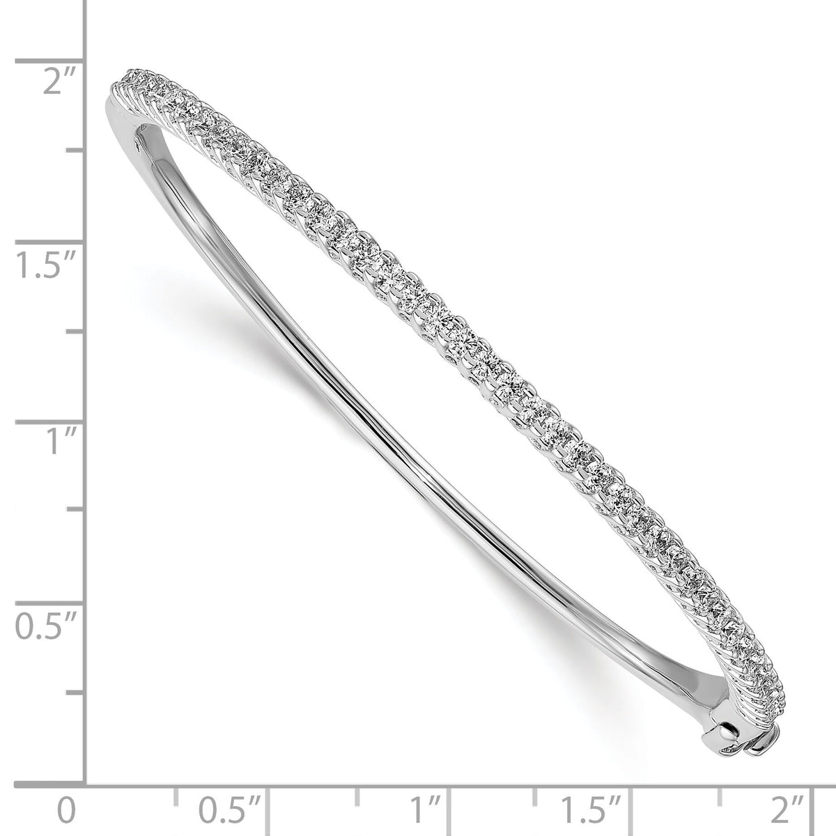 14k White Gold Holds 40 2.0mm Stones 2.0ct Hinged Bangle Mounting-XB321