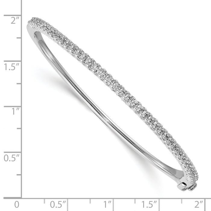 14k White Gold Holds 40 2.0mm Stones 2.0ct Hinged Bangle Mounting-XB321