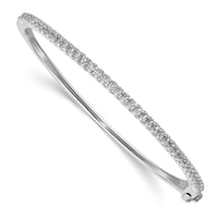 14k White Gold Holds 40 2.0mm Stones 2.0ct Hinged Bangle Mounting-XB321
