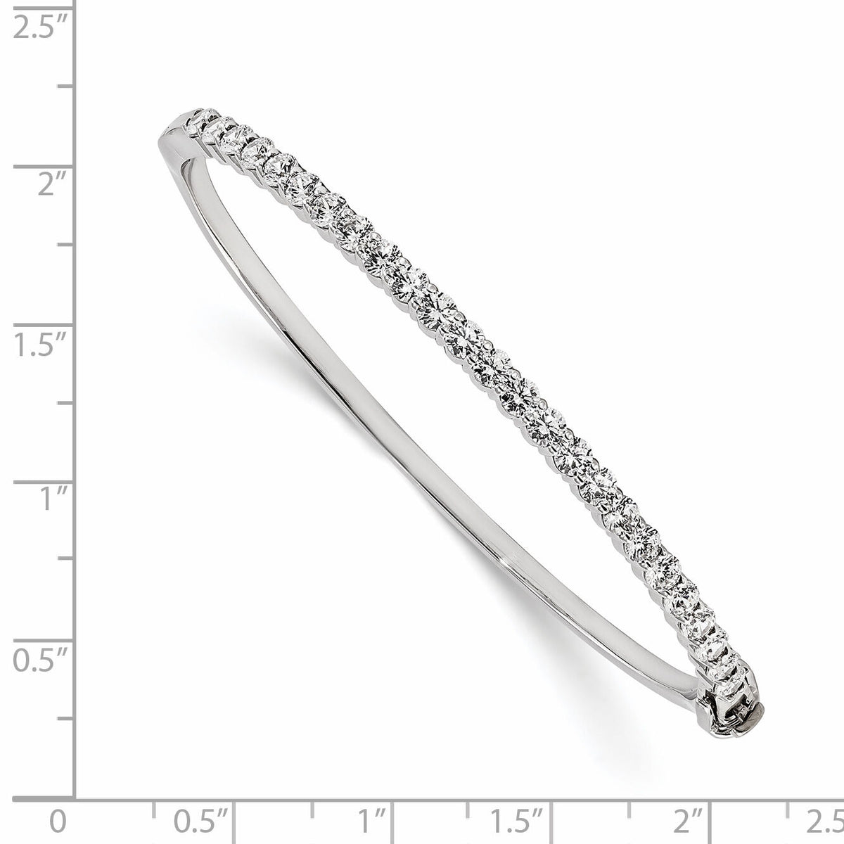 14k White Gold Holds 27 2.2mm .97ct Hinged Bangle Mounting-XB322