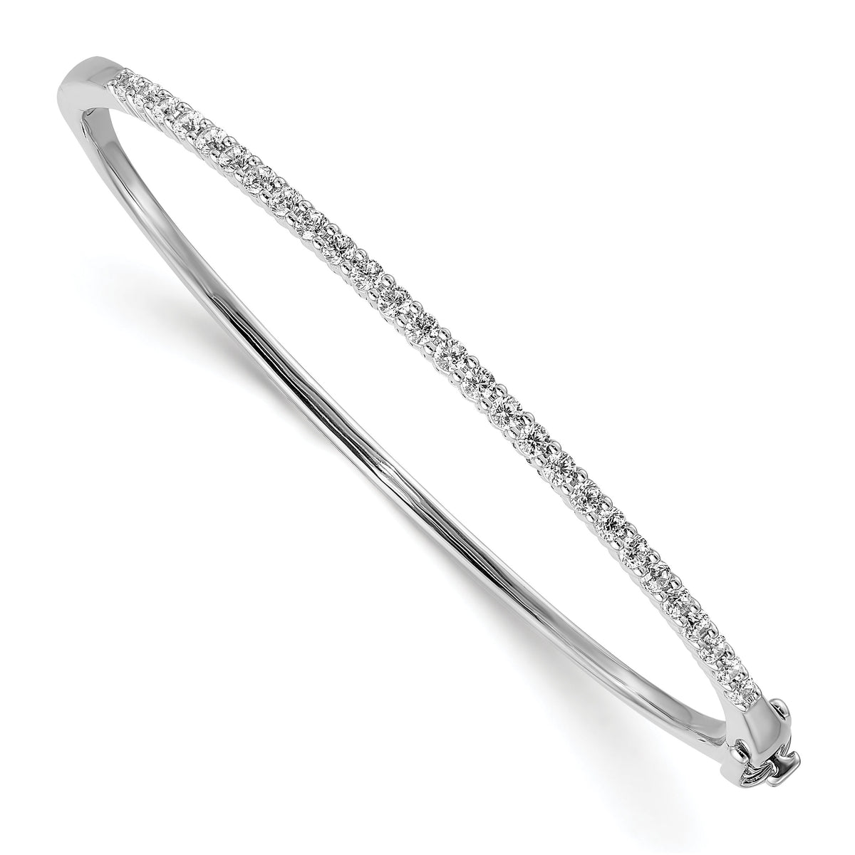 14k White Gold Holds 27 2.2mm .97ct Hinged Bangle Mounting-XB322