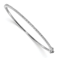 14k White Gold Holds 27 2.2mm .97ct Hinged Bangle Mounting-XB322