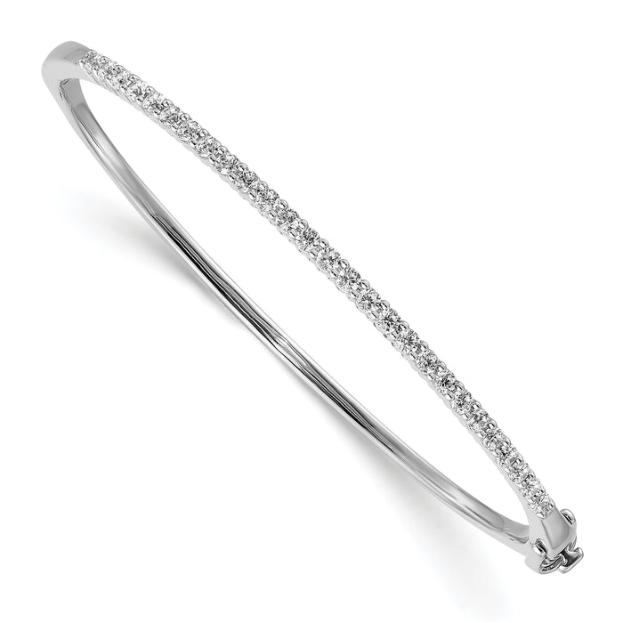 14k White Gold Holds 27 2.2mm .97ct Hinged Bangle Mounting-XB322
