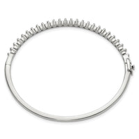 14k White Gold Holds 25 2.9mm 1.9ct Hinged Bangle Mounting-XB323