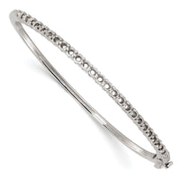 14k White Gold Holds 25 2.9mm 1.9ct Hinged Bangle Mounting-XB323