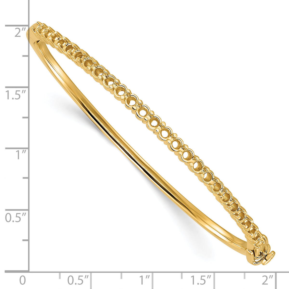 14k Holds 25 2.9mm 1.9ct Hinged Bangle Mounting-XB323Y