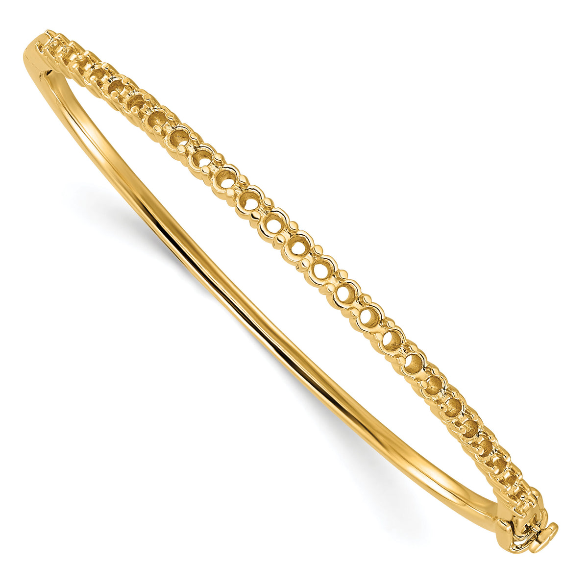 14k Holds 25 2.9mm 1.9ct Hinged Bangle Mounting-XB323Y