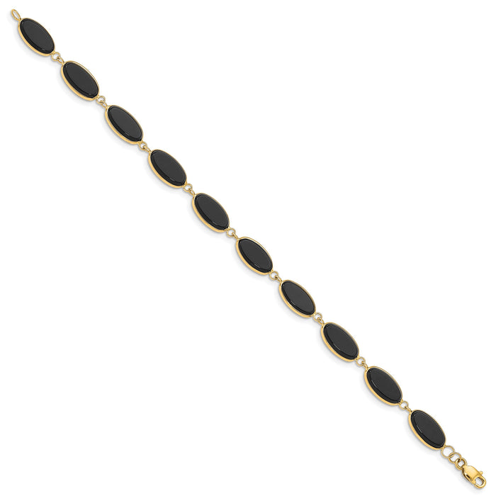 14k Onyx 7.25in Bracelet-XB40-7.25