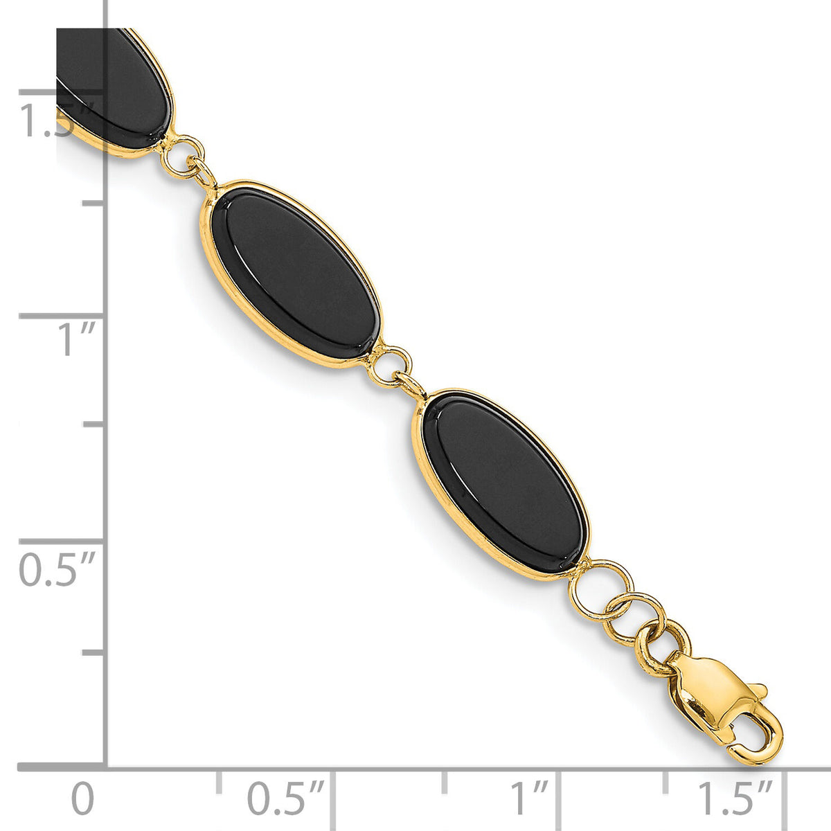 14k Onyx 7.25in Bracelet-XB40-7.25