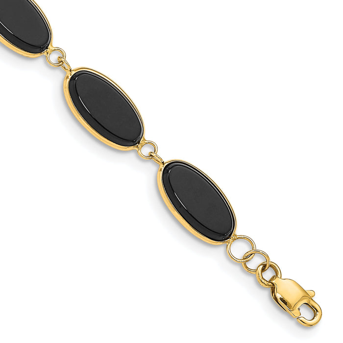 14k Onyx 7.25in Bracelet-XB40-7.25