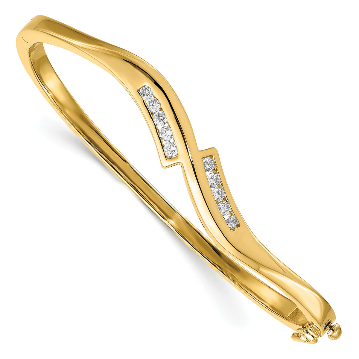 14k AA Diamond Hinged Bangle-XB72AA