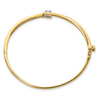14k Two-tone Hinged Bangle Bracelet Mounting-XB76