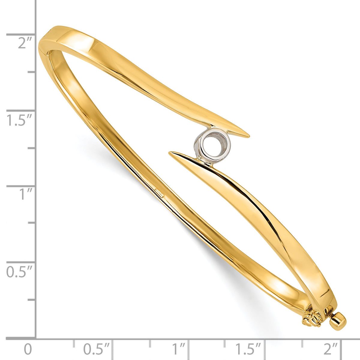 14k Two-tone Hinged Bangle Bracelet Mounting-XB76