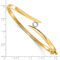 14k Two-tone Hinged Bangle Bracelet Mounting-XB76