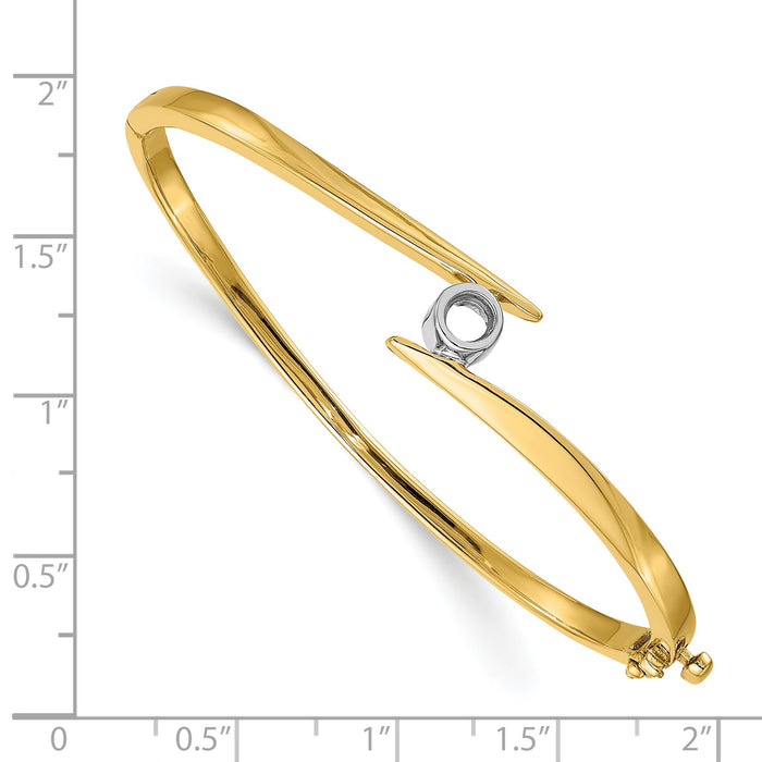 14k Two-tone Hinged Bangle Bracelet Mounting-XB77