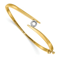 14k Two-tone Hinged Bangle Bracelet Mounting-XB77