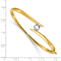 14k Two-tone Hinged Bangle Bracelet Mounting-XB78