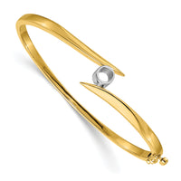 14k Two-tone Hinged Bangle Bracelet Mounting-XB78