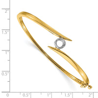 14k Two-tone Hinged Bangle Bracelet Mounting-XB79