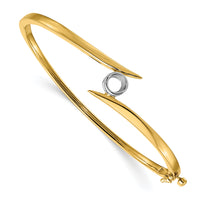 14k Two-tone Hinged Bangle Bracelet Mounting-XB79