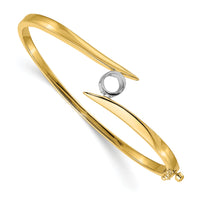 14k Two-tone Hinged Bangle Bracelet Mounting-XB80