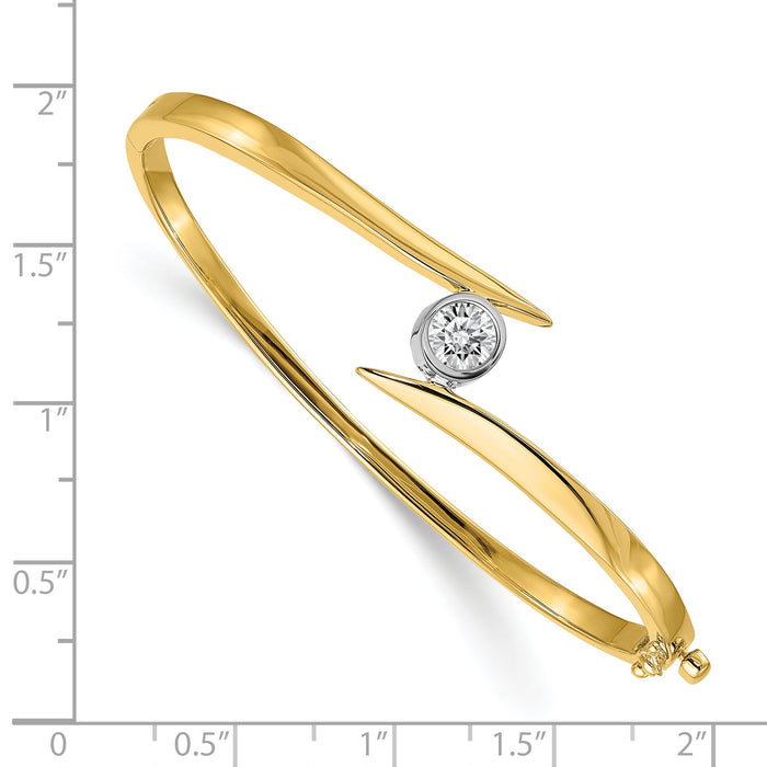 14k Two-tone Hinged Bangle Bracelet Mounting-XB80