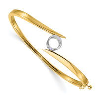 14k Two-tone Hinged Bangle Bracelet Mounting-XB81